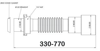 Гофрированное соединение Bettoserb 125383 для сифона 32-40/50мм